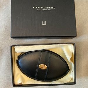 NWB Dunhill Leather Coin Case Purse Black